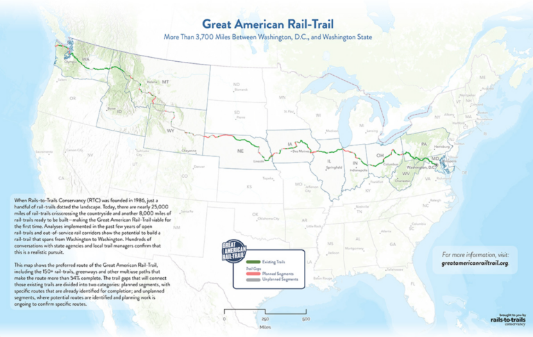 Map of new bicycle path that reuses old railroads